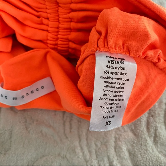 Susana Monaco Neon Orange Halter Tie Top - Picture 3 of 5